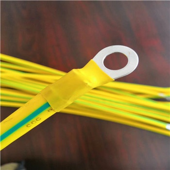 4Sqmm yellow green PVC Earthing Cable 15 cm Length  crimped with ring Type yellow insulated Lugs  (5mm/6mm Stud hole) at either ends