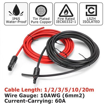 4mm2,6mm2,Solar Panel Extension Cable with Female and Male MC4 connectors